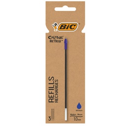 [93979] Blister 3 refill CristalÂ® Re'New 1mm blu BICÂ®