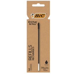 [93980] Blister 3 refill Cristal® Re'New 1mm nero BIC®
