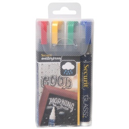 [77384] BLISTER 4 MARCATORI A GESSO LIQUIDO Waterproof 4 COLORI 2-6mm Securit