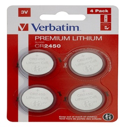 [VERB49535] BLISTER 4 MICROPILE A PASTIGLIA CR2450 LITIO 3V VERBATIM