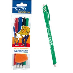[58503] Blister 4 penna sfera cancellabile CANCELLIK 1,0mm col.assortiti TRATTO