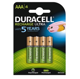 [70167] Blister 4 pile ricaricabili B4 - MiniStilo 800mAh Duracell Duralock precaricata
