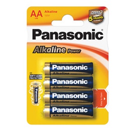 [57374] BLISTER 4 PILE STILO ALKALINE AA 1,5V PANASONIC