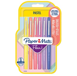 [95236] Blister 6 pennarelli Flair Nylon colori assortiti Pastel Papermate