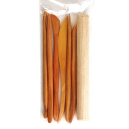 [61786] BLISTER 7 SPATOLE IN LEGNO PER MODELLARE DAS