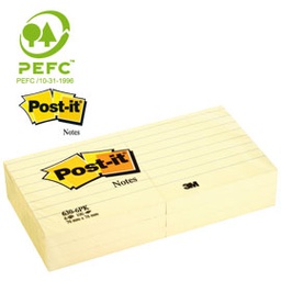 [46902] BLOCCO 100fg Post-it  Giallo Canary 76x127mm GIALLO A RIGHE 635