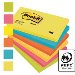 [64210] BLOCCO 100foglietti Post-itÂ® 76x127mm 655-TFEN ENERGY 72GR ASSORTITO