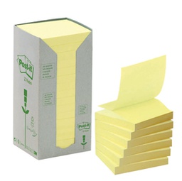 [57679] BLOCCO 100foglietti Post-it® Z-Notes Green 76x76mm R330-1T GIALLO RICICL.100