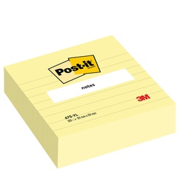 [76622] BLOCCO 300FOGLIETTI POST-IT  GIALLO CANARY FORMATO XL100X100MM RIGHE 675YL
