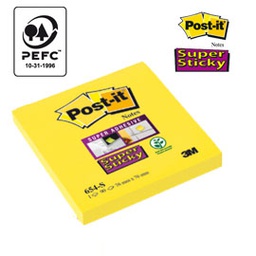 [45059] BLOCCO 90foglietti Post-it  Super Sticky 654-S 76x76mm GIALLO ORO