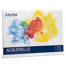 [51594] Blocco ACQUERELLO 10fg 340gr 35X50cm FAVINI
