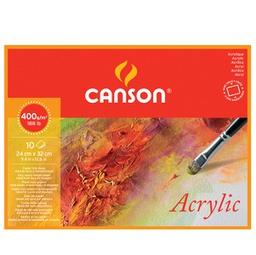 [85621] Blocco collato 4 lati CANSON ACRYLIC 24x32 cm 10 fg. 400 gr. Canson