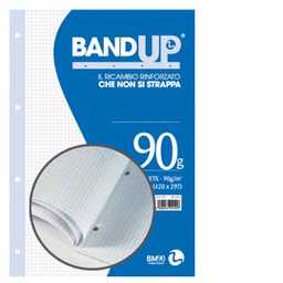 [72394] BLOCCO COLLATO FORATI RINFORZATI BANDUP A4 90gr 40fg 5mm BM