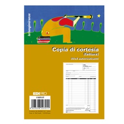 [86516] Blocco copia di cortesia (fatt.elett.) 33x3 autocop. 22x14,8cm E5272CT Edipro