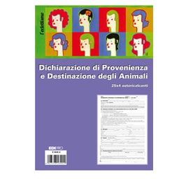 [80987] BLOCCO DICHIARAZ. PROV.-DEST. ANIMALI 25x4 copie AUTORIC. 30x22,5cm E5849A(17)