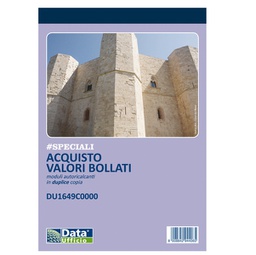 [90893] Blocco distinta acquisto carte valori 50/50copie autor. 21,5x14,8cm DU1649C0000