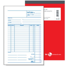 [67696] BLOCCO FATTURA 1 ALIQUOTA 150x225mm 50fgx2copie ric BM