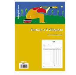 [54645] BLOCCO FATTURE 3 ALIQUOTE IVA 3COPIE 33FOGLI AUTORIC. 29,7X21 E5304A