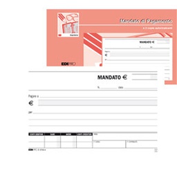 [65605] BLOCCO MANDATO DI PAGAMENTO 9,9x17cm 50x2fg AUTORIC. E5736A
