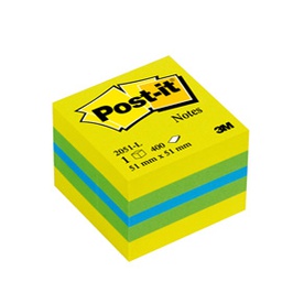 [47465] BLOCCO MINICUBO 400foglietti Post-itÂ® 51x51mm 2051-L LIMONE NEON