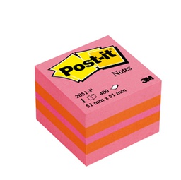 [47466] BLOCCO MINICUBO 400foglietti Post-itÂ® 51x51mm 2051-P MELONE/ROSA GUAVA