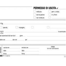 [50255] BLOCCO PERMESSO USCITA 50/50 FOGLI AUTORIC. 9,9X17CM E5673A