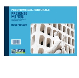 [90900] Blocco presenze mensili 25/25copie autor. 14,8x21,5cm DU16731C000