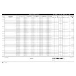 [50253] BLOCCO PRESENZE MENSILI 50/50 FOGLI AUTORIC. 21X30 E5149C