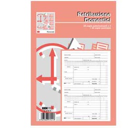 [51220] BLOCCO RETRIBUZIONI DOMESTICI 24x15cm 25fg 3copie ric. E5744A EDIPRO