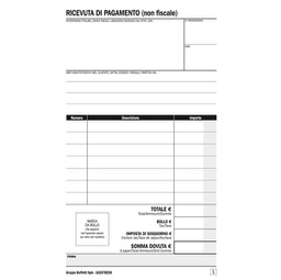 [88619] Blocco ricevute BB e affittacamere 25/25copie autoric16,8x10cm DU16257B250 DU