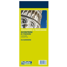 [88649] Blocco scontrino 2 sezioni 100copie num. verde 5,8X13cm DU160000090 DU
