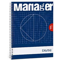[53818] BLOCCO SPIRAL MANAGER 23X29,7CM 10MM 90FG 80GR 4fori microperforato FAVINI