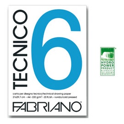 [65612] BLOCCO TECNICO 6 25x35cm 20fg 220gr ruvido FABRIANO