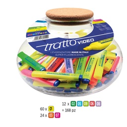 [95329] Boccia 168 evidenziatore Tratto Video colori assortiti