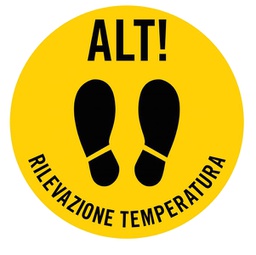 [90510] Bollo adesivo da terra D50cm ''ALT RILEVAZIONE TEMPERATURA''