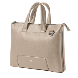 [96380] Borsa c/manici espand. Gate Trended ecopelle dim.41x30x7cm ghiaccio InTempo