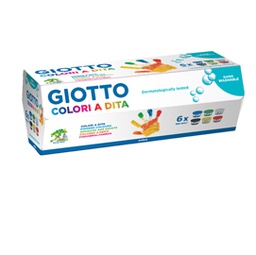 [28153] BOX 6 BARATTOLI COLORI A DITA 100ML GIOTTO