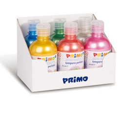 [78078] Box 6 tempera colori perlati 300ml colori assortiti PRIMO