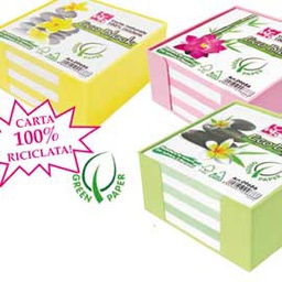 [61703] BOX COLORATO C/FOGLIETTI CARTA 100 RICICLATA 10X10X5CM IKONA+
