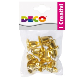 [89152] Busta 10 campanellini dim. 22mm in metallo color oro 11491 DECO