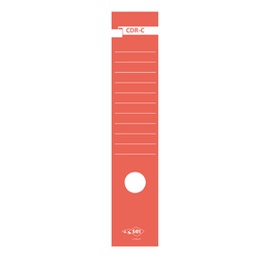 [25324] Busta 10 copridorso CDR-C carta adesiva rosso 7x34,5cm SEI ROTA