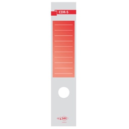 [25328] Busta 10 copridorso CDR-S carta adesiva rosso 7x34,5cm SEI ROTA