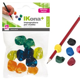 [79540] Busta 10 impugnature per matite colori assortiti IKONA+