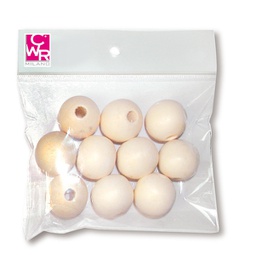 [89156] Busta 10pz sfere legno naturale D20mm 05862 CWR