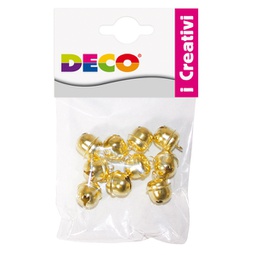 [89151] Busta 10 sonagli dim. 14,5mm in metallo color oro 11490 DECO