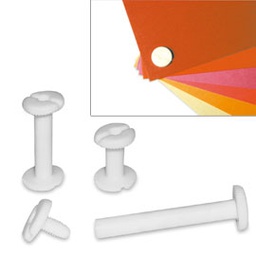 [64413] BUSTA 20 VITI SEPOLTE 40mm IN PLASTICA BIANCA
