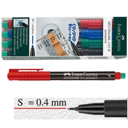 [45928] BUSTA 4 COLORI PENNARELLO MULTIMARK 0,4mm SUPERFINE FABER-CASTELL