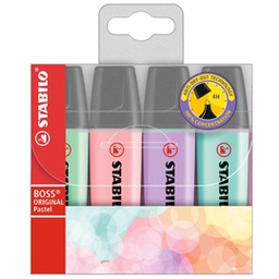 [80005] BUSTA 4 EVIDENZIATORI STABILO BOSS PASTEL