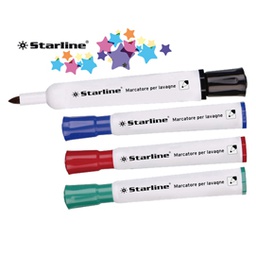 [STL1652] Busta 4 marcatori per lavagne punta tonda 2mm colori assortiti Starline