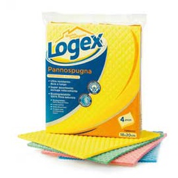 [49270] BUSTA 4 PANNI SPUGNA LOGEX 18X20CM